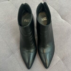 Paige Kenna leather black Booties